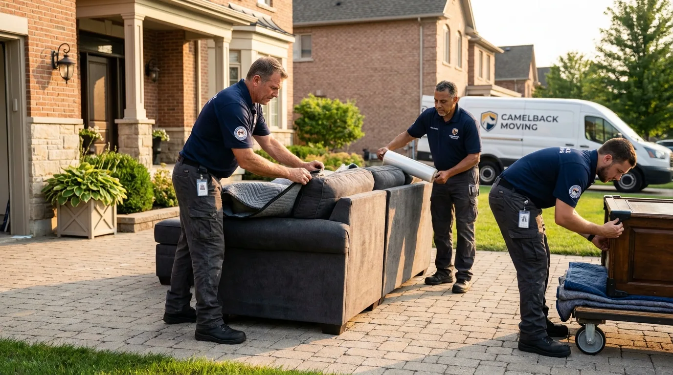 Large estate moving crew wrapping furniture in Melville, LA
